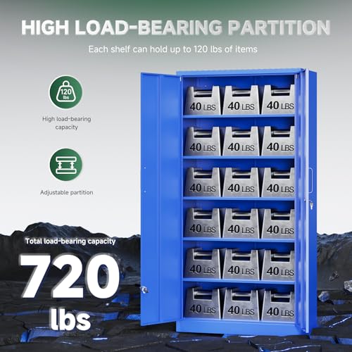 Metal Garage Storage Cabinets with Lock Door and Adjustable Shelves
