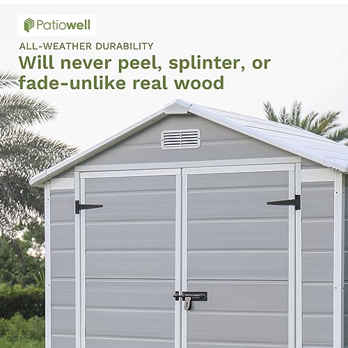6x4 FT Resin Outdoor Storage Shed with Floor