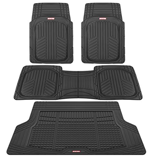 FlexTough Black Floor Mats for Cars & Cargo Mat Full Set