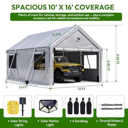 10x16FT Heavy Duty Carport Canopy