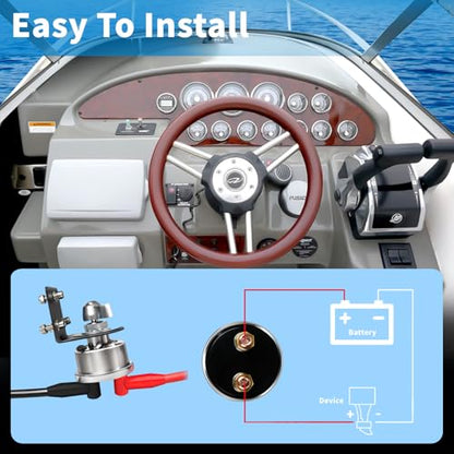 200A 12 48V High Current Master Battery Disconnect Switch Battery Power Cut Off Isolator Killer Switch with Face Plate for Car Vehicle RV Truck Boat Marine ATV