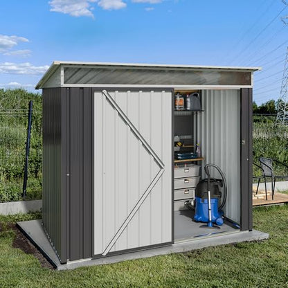 JY QAQA 6x4 FT Metal Outdoor Garden Storage Shed