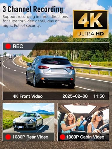 3 Channel 5G WiFi Dash Cam