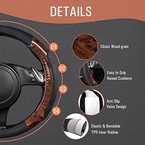 Wood Grain Microfiber Leather Sporty 14.5