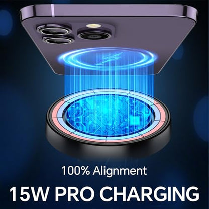 for MagSafe Car Mount Charger【Ultra Magnet】 Magnetic Phone Holders for Your Car Charger【Windshield+Vent+Dash】 Magnetic Wireless Car Phone Holder Charger Car Mount for iPhone 17