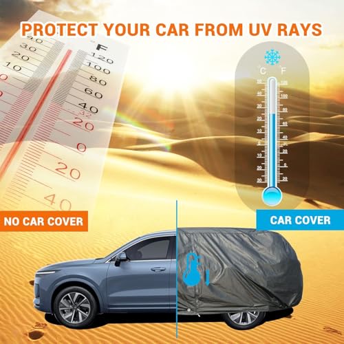 SUV Car Cover Waterproof All Weather for Automobiles with Cotton Lock