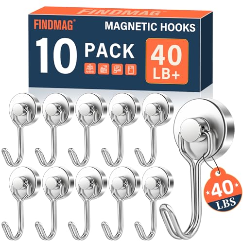 10 Pack Silver Magnet Hooks (10 Count)