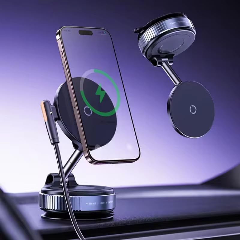 Vacuum Magnetic Phone Holder for Car 360° Adjustable Magsafe Car Mount