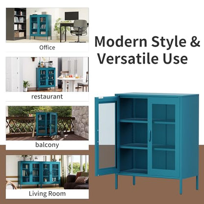 Metal Storage Cabinet with Mesh Doors