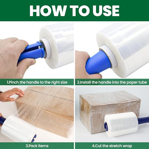 Adhes Recyclable Stretch Wrap Film 5 Inch x 1000 Feet (2 Count)