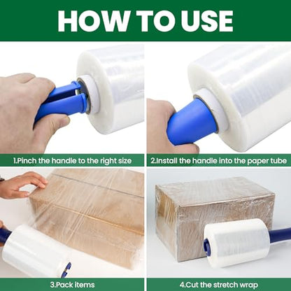 Adhes Recyclable Stretch Wrap Film 5 Inch x 1000 Feet (2 Count)