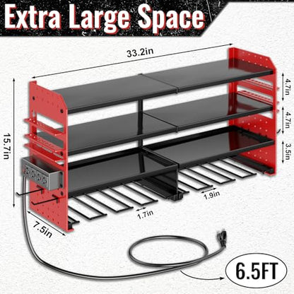 Large Power Tool Organizer Wall Mount with Charging Station