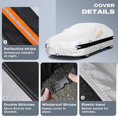 10 Layers Car Cover with Charger Port Custom Fit for Tesla Model 3