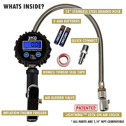 JACO FlowPro Digital Tire Inflator with Pressure Gauge