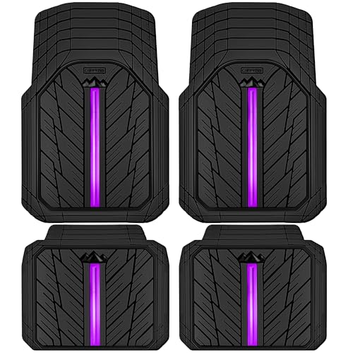 Metal Medium Rubber Floor Mats for Car Heavy Duty Car Mats All Weather (4 Count)