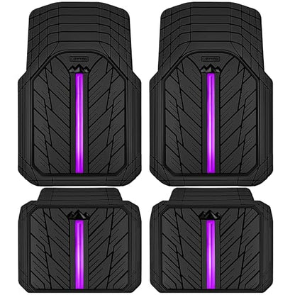 Metal Medium Rubber Floor Mats for Car Heavy Duty Car Mats All Weather (4 Count)