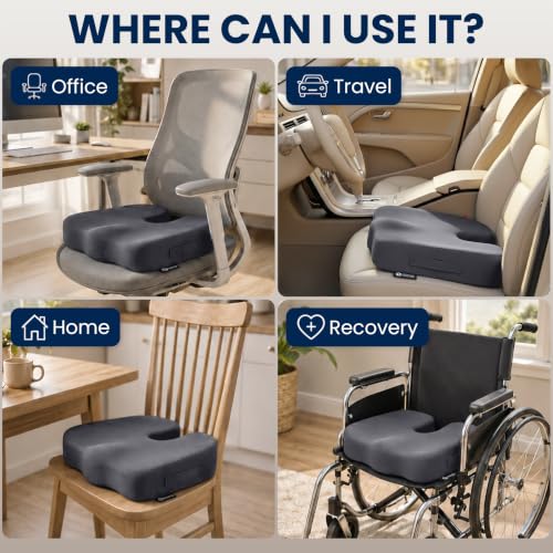 Seat Cushion Memory Foam Chair Cushion for Tailbone Pain Relief