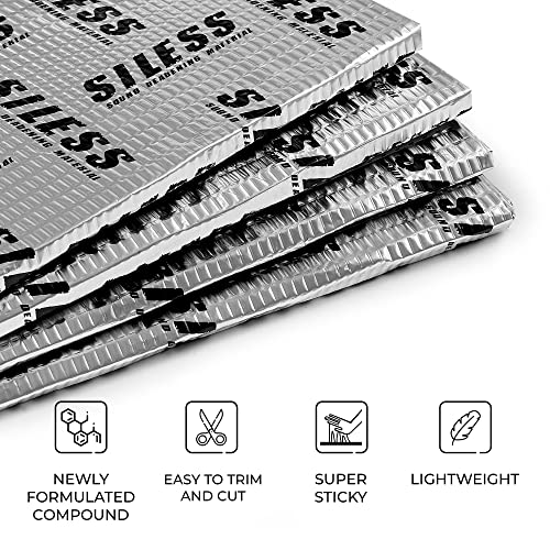 80 mil (2mm) 18 sqft (1.7 sqm) Car Sound Deadening mat - Butyl Automotive Sound Deadener - Noise Insulation and Vibration Dampening Material (18 sqft)