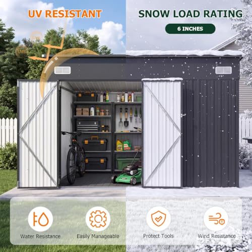 8'x10' Lean to Shed Metal Storage Shed with Floor