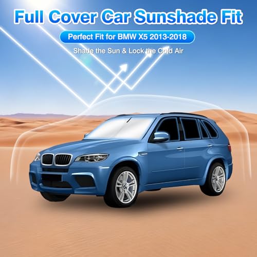 Windshield Sun Shade for BMW X5 2013 2014 2015 2016 2017 2018 Car Window Shades Thicken UV Block and Blackout Privacy Foldable Sunshades 10PCS Accessories Keep Cool Sun Visor Covers (10 Count)