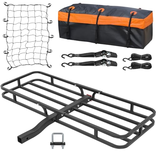 53" x 19" Hitch Mount Cargo Carrier Basket 500LB Capacity with Hitch Stabilizer