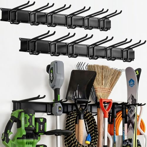 96 Inch Heavy Duty Wall Mount Garden Tool Organizer for Garage