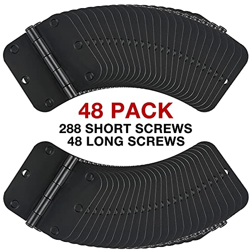 Rounded Door Hinges Matte Black 3.5" 5 (48 Count)