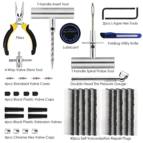 Flat Tire Repair Kit 68pcs