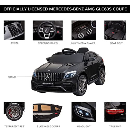12V Toddler Ride On Car Mercedes Benz AMG GLC63S Coupe 2 Speed Black