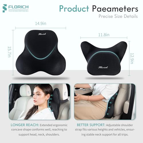 Lumbar Support Pillow and Neck Headrest Pillow for Office Chair Car