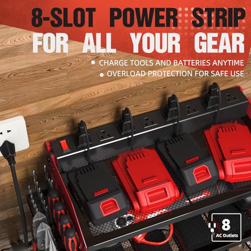 Power Tool Organizer with Charging Station