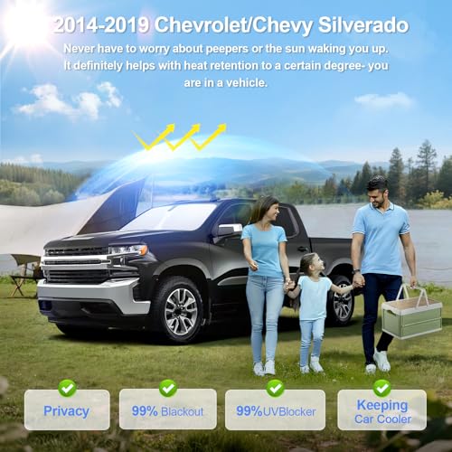 5pcs Car Window Shades for Chevrolet Silverado 2500 Crew cab 2020 (5 Count)