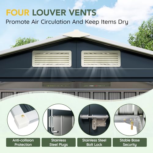 5x3FT Vertical Outdoor Steel Storage Shed