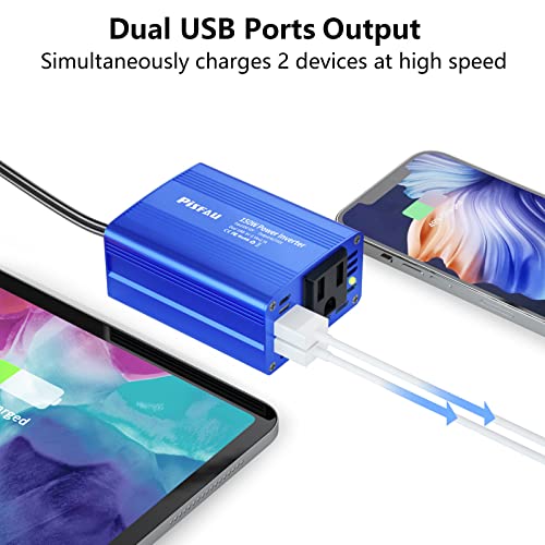 150W Car Power Inverter DC 12V to 110V AC Converter with 3.1A Dual USB Power inverters for Vehicles