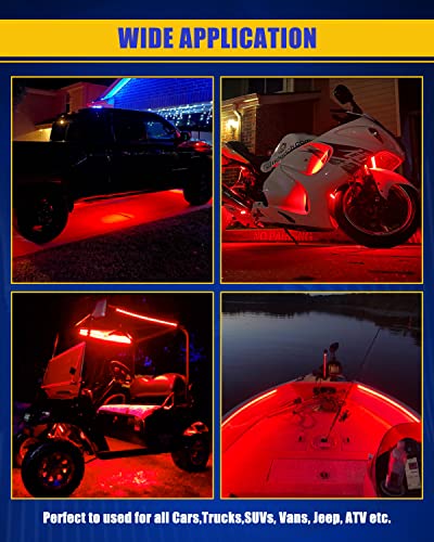 Red Car LED Strip Light (4 Count)