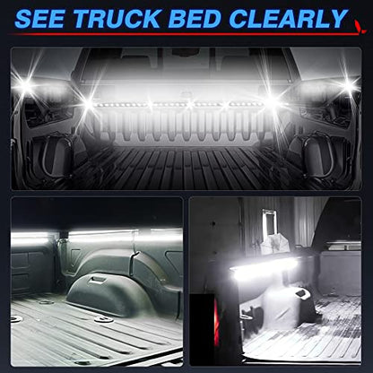 2Pcs 60 Inch White LED Cargo Truck Bed Light Strip Lamp Waterproof Lighting Kit with On