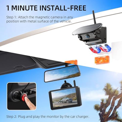 Magnetic Solar Wireless Backup Camera