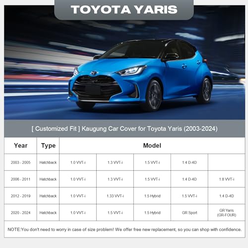 Waterproof Car Cover Custom Fit Toyota Yaris Hatchback 2003