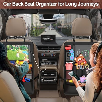 2 Pack Backseat Car Organizer with Tablet Charging Port for Kids Travel (2 Count)