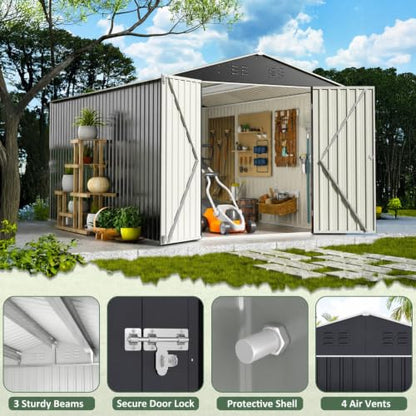 8X12 FT Outdoor Storage Shed Black