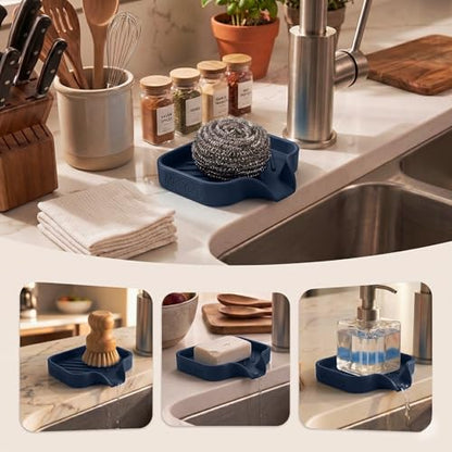 Silicone Soap Dish with Drain Spout