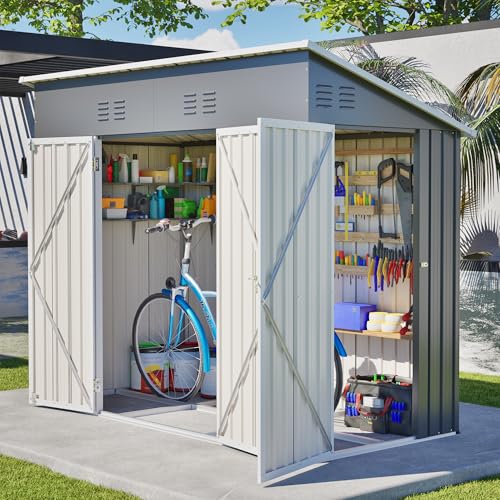 4' x 8' Metal Shed with Two Doors
