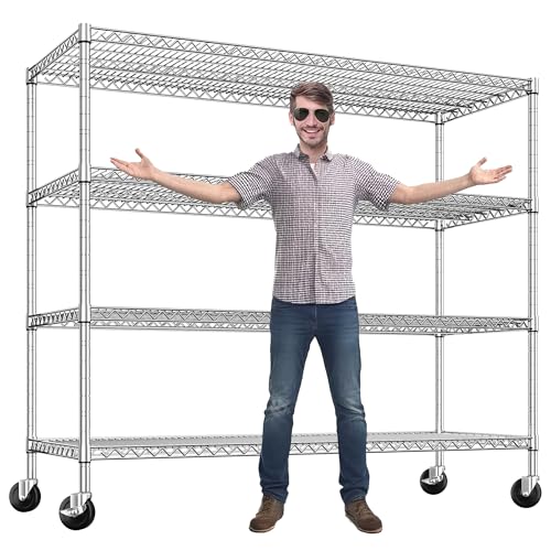 4 Tier Heavy Duty Shelving with Wheels
