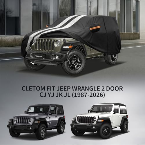 Multi Layer Car Cover Custom Fit for Jeep Wrangle 2 Door CJ YJ JK JL