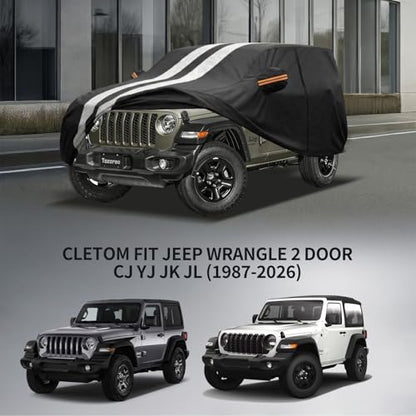Multi Layer Car Cover Custom Fit for Jeep Wrangle 2 Door CJ YJ JK JL