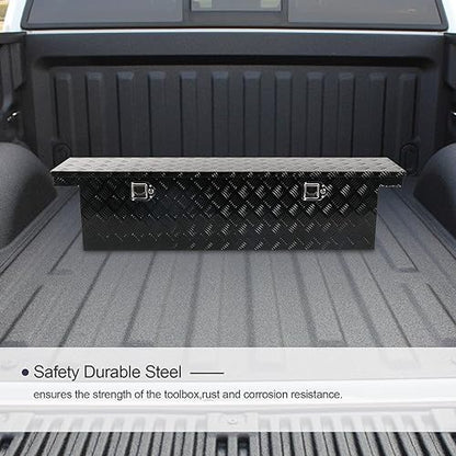 60 Inch Heavy Duty Aluminum Tool Box Wide Utility Trailer Stripes Plated