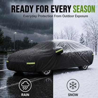 Sedan Car Cover Waterproof Outdoor Cover Fits 186