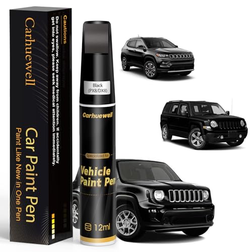 Black(PX8/DX8) Touch Up Paint for Jeep, Car Paint Pen Scratch Repair Two-In-One Touch Up Paint, Exact Color Match for Jeep Automotive Scratch Remover for Deep Scratches