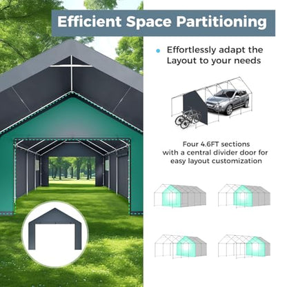 13x24 ft Carport Storage Shelter Shed Outdoor Portable Garage