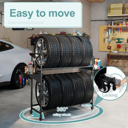 Rolling Tire Storage Rack
